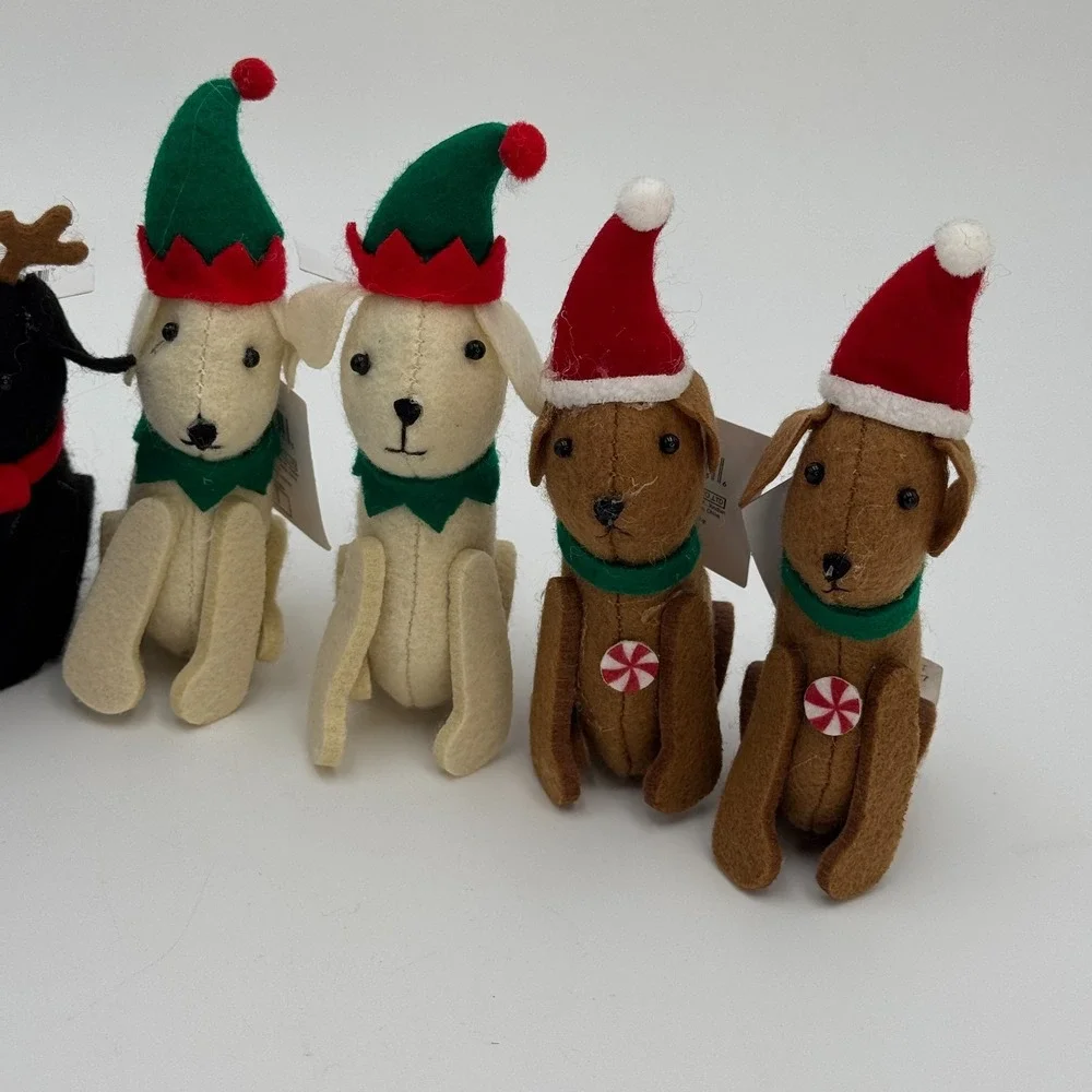 Crescent Plush Christmas Dog Ornament Multi Pack Lot Of 7 New With‎ Tags Holiday